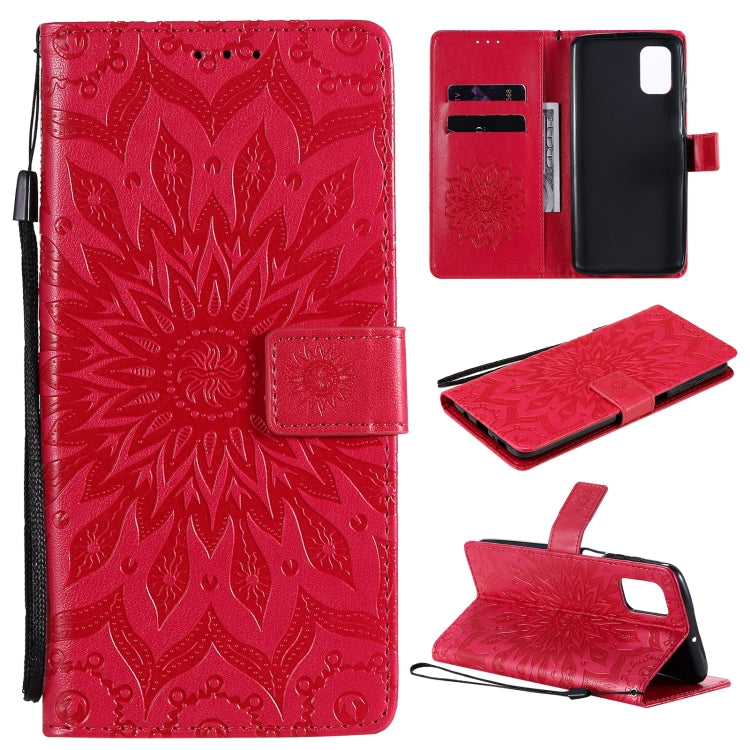 Pressed Printing Sunflower Pattern Horizontal Flip PU Leather Case with Holder & Card Slots & Wallet & Lanyard, For Samsung Galaxy M51, For Samsung Galaxy S20 FE, For Xiaomi Mi 10 Ultra