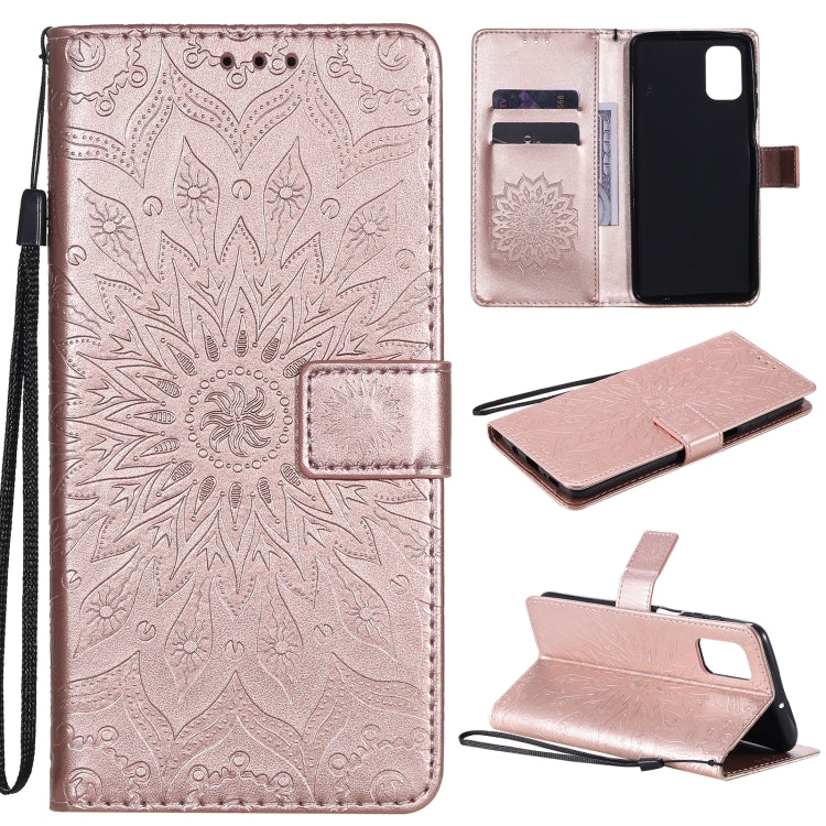 Pressed Printing Sunflower Pattern Horizontal Flip PU Leather Case with Holder & Card Slots & Wallet & Lanyard, For Samsung Galaxy M51, For Samsung Galaxy S20 FE, For Xiaomi Mi 10 Ultra