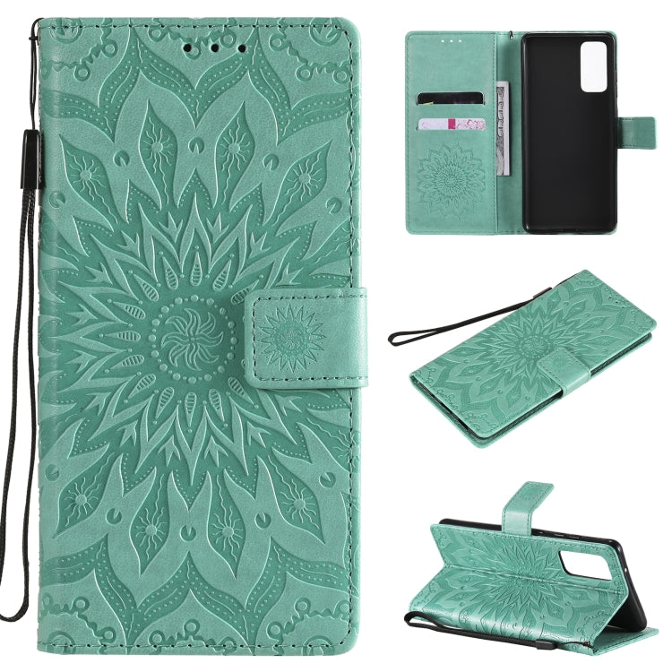 Pressed Printing Sunflower Pattern Horizontal Flip PU Leather Case with Holder & Card Slots & Wallet & Lanyard, For Samsung Galaxy M51, For Samsung Galaxy S20 FE, For Xiaomi Mi 10 Ultra