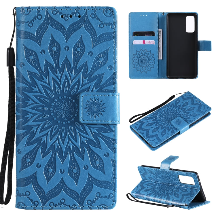 Pressed Printing Sunflower Pattern Horizontal Flip PU Leather Case with Holder & Card Slots & Wallet & Lanyard, For Samsung Galaxy M51, For Samsung Galaxy S20 FE, For Xiaomi Mi 10 Ultra