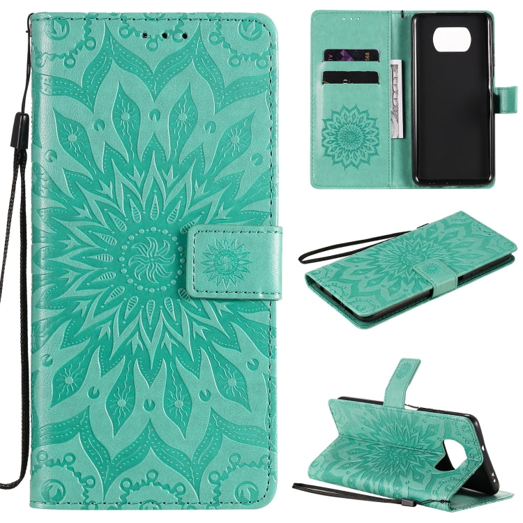 Pressed Printing Sunflower Pattern Horizontal Flip PU Leather Case with Holder & Card Slots & Wallet & Lanyard, For Xiaomi Poco X3 NFC, For OnePlus Nord