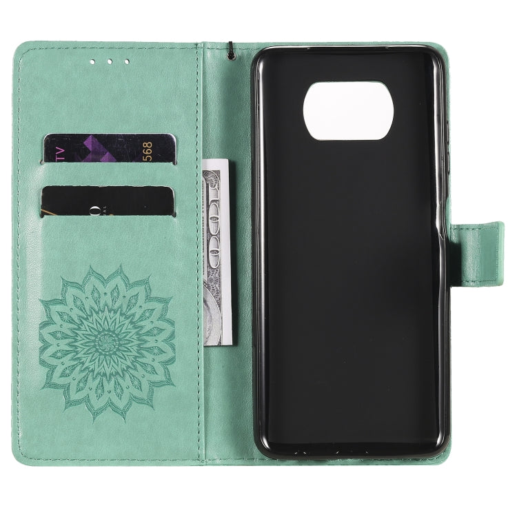 Pressed Printing Sunflower Pattern Horizontal Flip PU Leather Case with Holder & Card Slots & Wallet & Lanyard, For Xiaomi Poco X3 NFC, For OnePlus Nord