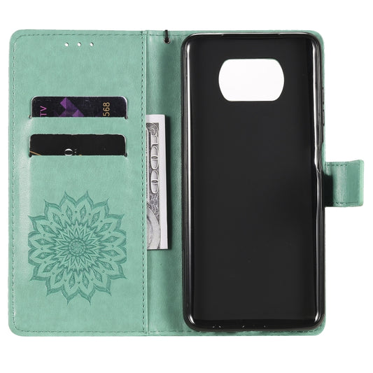 Sunflower design case interior showing multiple card slots and wallet functionality