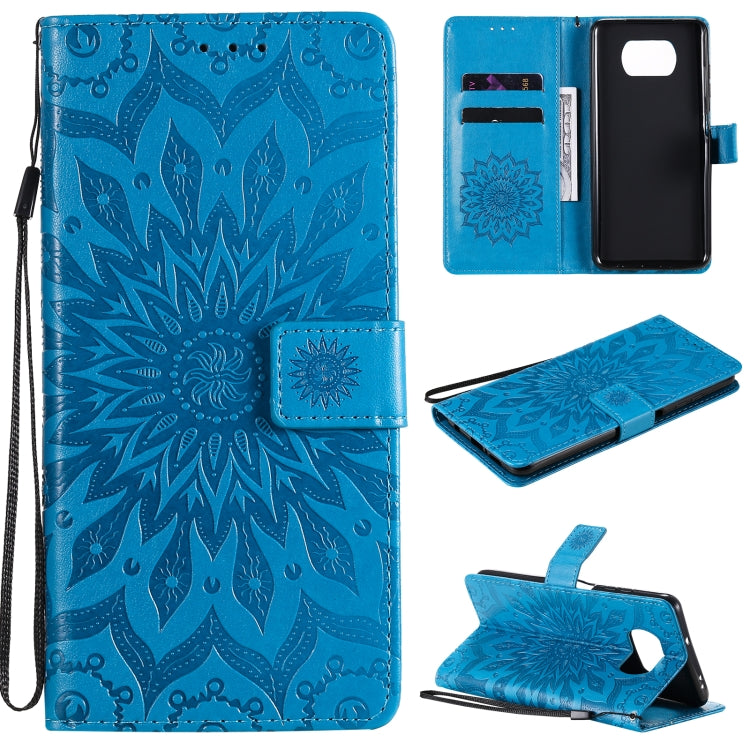 Pressed Printing Sunflower Pattern Horizontal Flip PU Leather Case with Holder & Card Slots & Wallet & Lanyard, For Xiaomi Poco X3 NFC, For OnePlus Nord