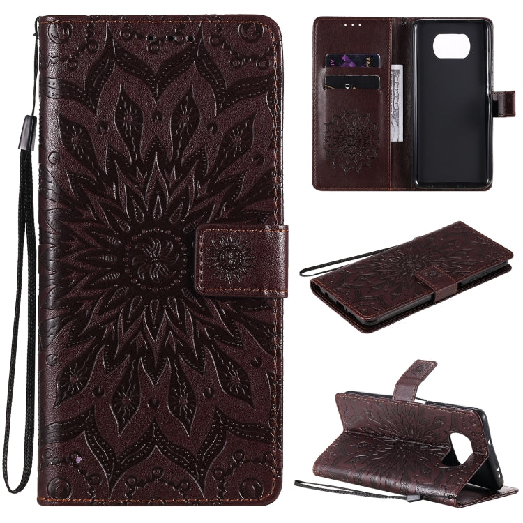 Pressed Printing Sunflower Pattern Horizontal Flip PU Leather Case with Holder & Card Slots & Wallet & Lanyard, For Xiaomi Poco X3 NFC, For OnePlus Nord