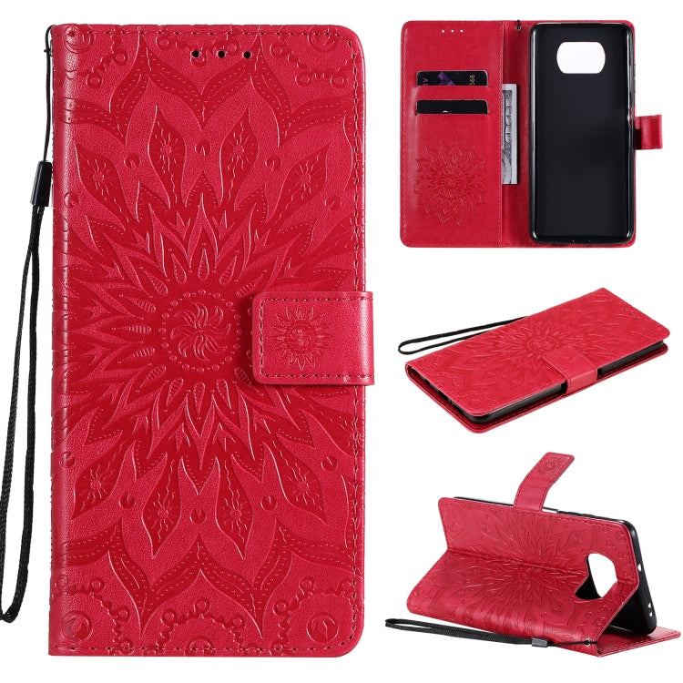 Pressed Printing Sunflower Pattern Horizontal Flip PU Leather Case with Holder & Card Slots & Wallet & Lanyard, For Xiaomi Poco X3 NFC, For OnePlus Nord