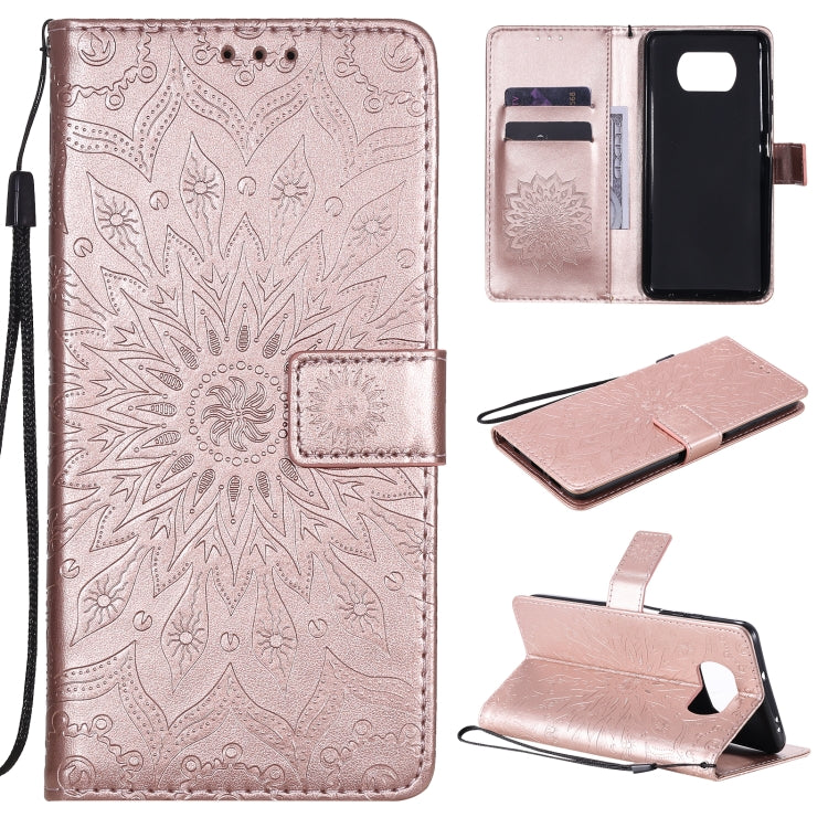 Pressed Printing Sunflower Pattern Horizontal Flip PU Leather Case with Holder & Card Slots & Wallet & Lanyard, For Xiaomi Poco X3 NFC, For OnePlus Nord
