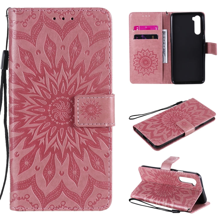 Pressed Printing Sunflower Pattern Horizontal Flip PU Leather Case with Holder & Card Slots & Wallet & Lanyard, For Xiaomi Poco X3 NFC, For OnePlus Nord