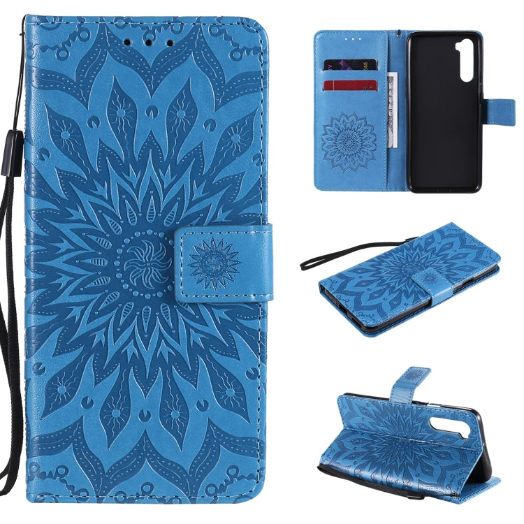 Pressed Printing Sunflower Pattern Horizontal Flip PU Leather Case with Holder & Card Slots & Wallet & Lanyard, For Xiaomi Poco X3 NFC, For OnePlus Nord