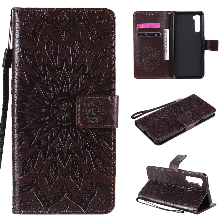 Pressed Printing Sunflower Pattern Horizontal Flip PU Leather Case with Holder & Card Slots & Wallet & Lanyard, For Xiaomi Poco X3 NFC, For OnePlus Nord