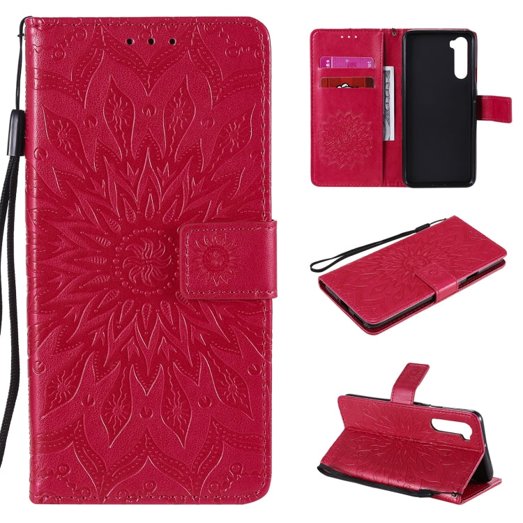 Pressed Printing Sunflower Pattern Horizontal Flip PU Leather Case with Holder & Card Slots & Wallet & Lanyard, For Xiaomi Poco X3 NFC, For OnePlus Nord