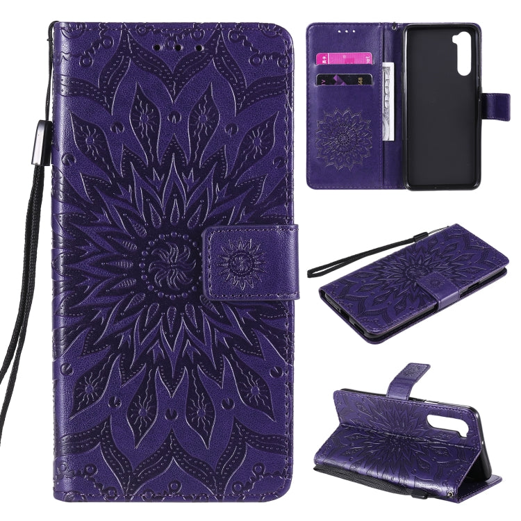 Pressed Printing Sunflower Pattern Horizontal Flip PU Leather Case with Holder & Card Slots & Wallet & Lanyard, For Xiaomi Poco X3 NFC, For OnePlus Nord