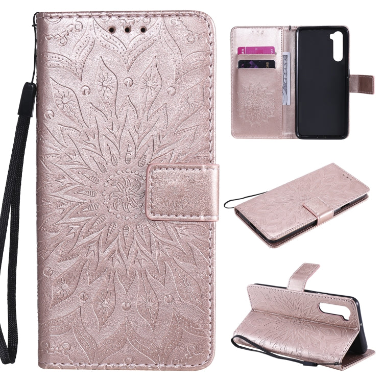 Pressed Printing Sunflower Pattern Horizontal Flip PU Leather Case with Holder & Card Slots & Wallet & Lanyard, For Xiaomi Poco X3 NFC, For OnePlus Nord
