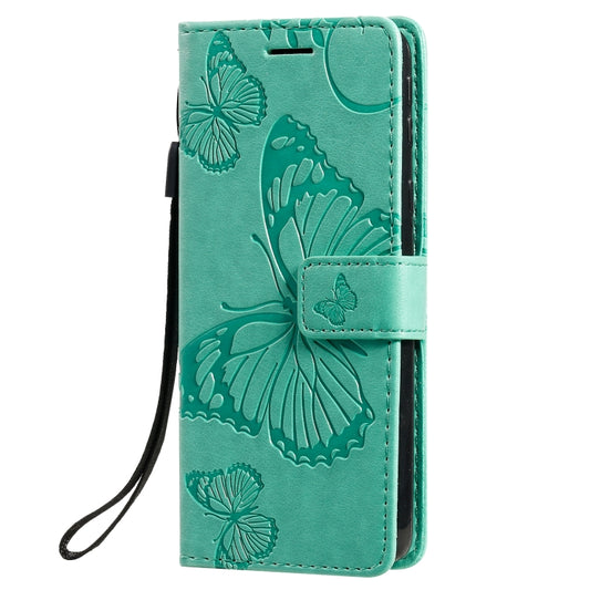 Horizontal flip wallet case featuring raised 3D butterfly pattern design
