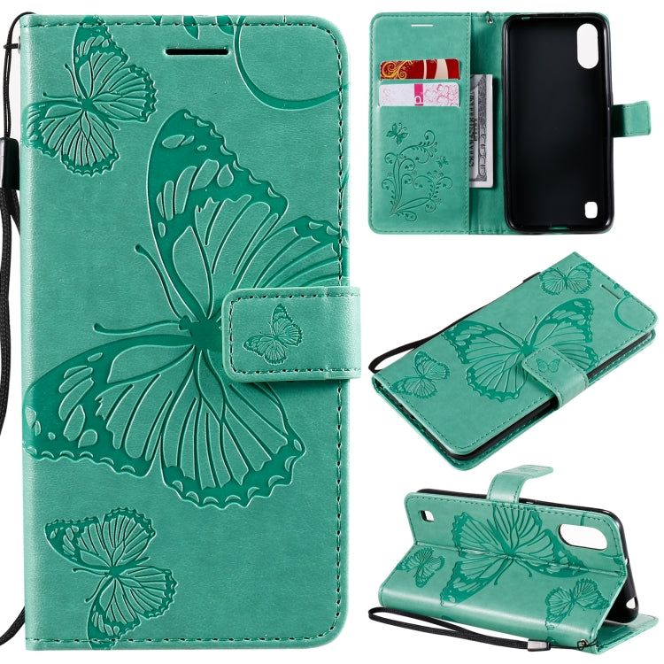 3D Butterflies Embossing Pattern Horizontal Flip Leather Case with Holder & Card Slot & Wallet, For Samsung Galaxy A01 Core, For Samsung Galaxy A01, For Samsung Galaxy M01
