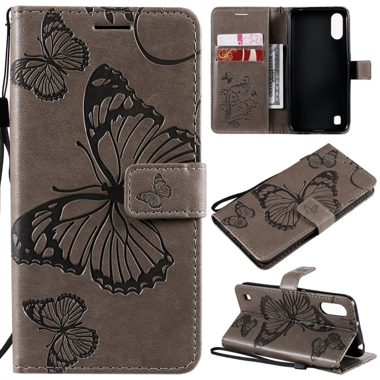 3D Butterflies Embossing Pattern Horizontal Flip Leather Case with Holder & Card Slot & Wallet, For Samsung Galaxy A01 Core, For Samsung Galaxy A01, For Samsung Galaxy M01