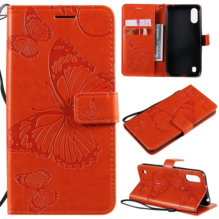 3D Butterflies Embossing Pattern Horizontal Flip Leather Case with Holder & Card Slot & Wallet, For Samsung Galaxy A01 Core, For Samsung Galaxy A01, For Samsung Galaxy M01