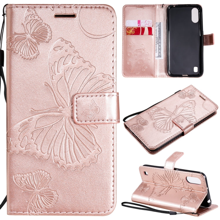 3D Butterflies Embossing Pattern Horizontal Flip Leather Case with Holder & Card Slot & Wallet, For Samsung Galaxy A01 Core, For Samsung Galaxy A01, For Samsung Galaxy M01