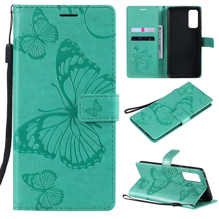 3D Butterflies Embossing Pattern Horizontal Flip Leather Case with Holder & Card Slot & Wallet, For Samsung Galaxy S20 FE 5G / S20 Lite