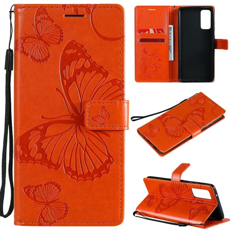 3D Butterflies Embossing Pattern Horizontal Flip Leather Case with Holder & Card Slot & Wallet, For Samsung Galaxy S20 FE 5G / S20 Lite