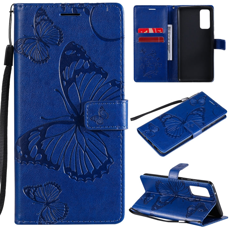 3D Butterflies Embossing Pattern Horizontal Flip Leather Case with Holder & Card Slot & Wallet, For Samsung Galaxy S20 FE 5G / S20 Lite