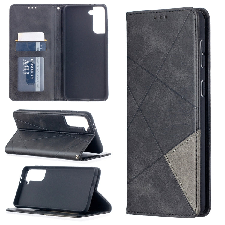 Rhombus Texture Horizontal Flip Magnetic Leather Case with Holder & Card Slots, For Samsung Galaxy S21 5G, For Samsung Galaxy S21+ 5G, For Samsung Galaxy S21 Ultra 5G