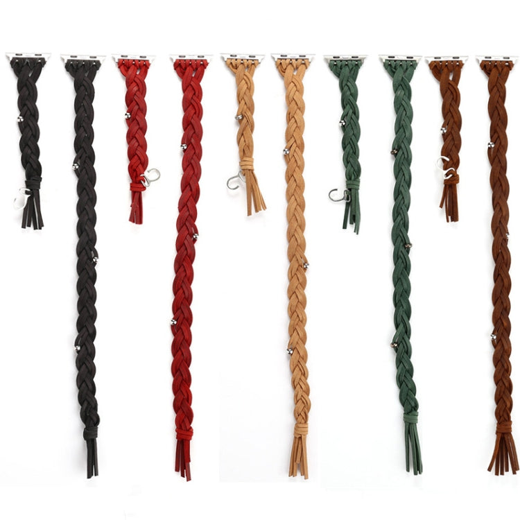 Hand-woven Leather Apple Watch Band 38mm 40mm 41mm 42mm