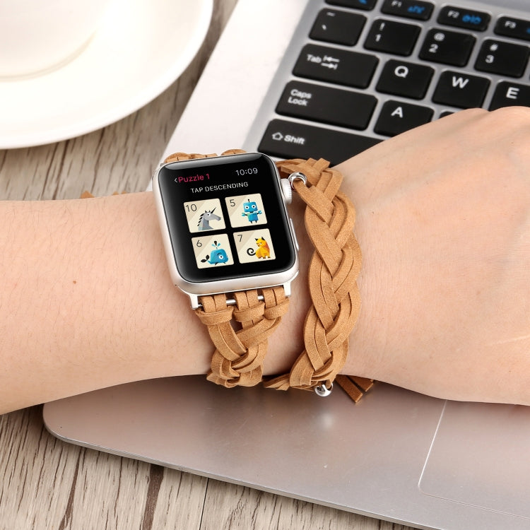 Hand-woven Leather Apple Watch Band 38mm 40mm 41mm 42mm