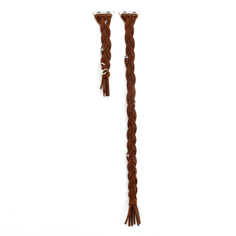 Hand-woven Leather Watchband For Apple Watch Series 6 & SE & 5 & 4 44mm / 3 & 2 & 1 42mm, For Apple Watch Ultra 49mm / Series 8&7 45mm / SE 2&6&SE&5&4 44mm / 3&2&1 42mm, For Apple Watch Series 7 45mm / 6 & SE & 5 & 4 44mm / 3 & 2 & 1 42mm