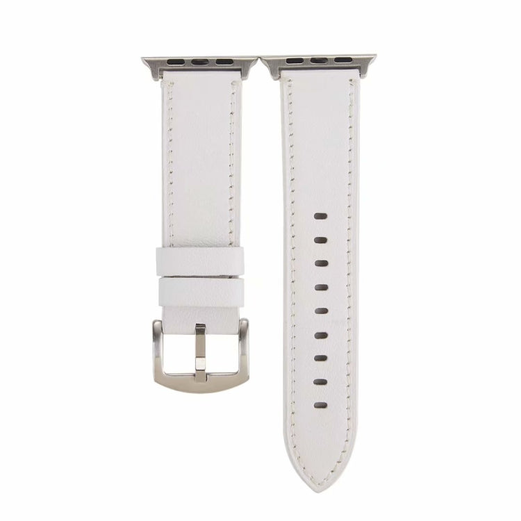 Calfskin Genuine Leather Watchband For Apple Watch Series 6 & SE & 5 & 4 40mm / 3 & 2 & 1 38mm, For Apple Watch Series 7 41mm / 6 & SE & 5 & 4 40mm / 3 & 2 & 1 38mm