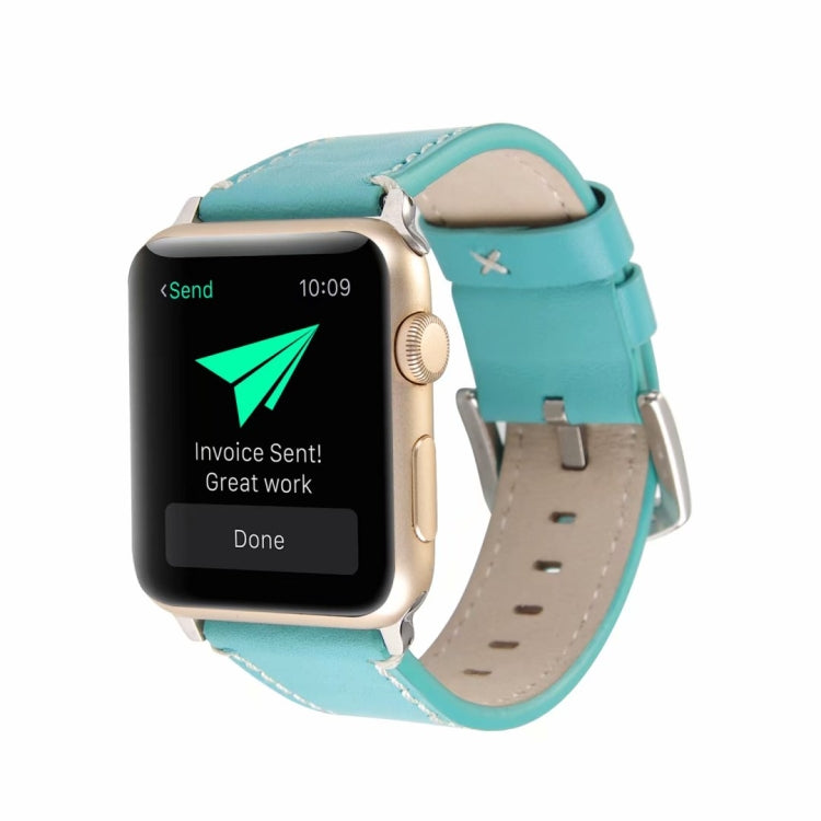 Calfskin Genuine Leather Watchband For Apple Watch Series 6 & SE & 5 & 4 44mm / 3 & 2 & 1 42mm, For Apple Watch Series 7 45mm / 6 & SE & 5 & 4 44mm / 3 & 2 & 1 42mm