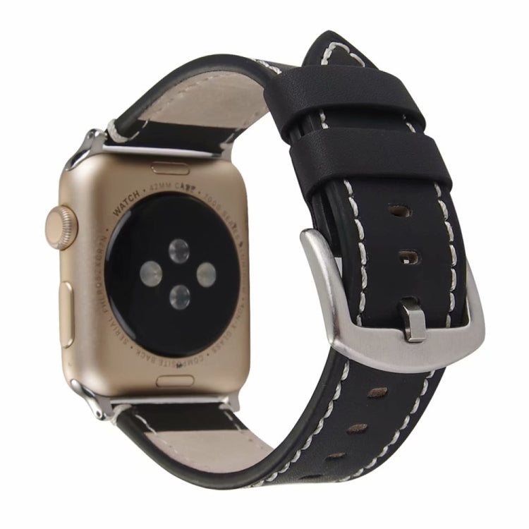 Calfskin Genuine Leather Watchband For Apple Watch Series 6 & SE & 5 & 4 44mm / 3 & 2 & 1 42mm, For Apple Watch Series 7 45mm / 6 & SE & 5 & 4 44mm / 3 & 2 & 1 42mm