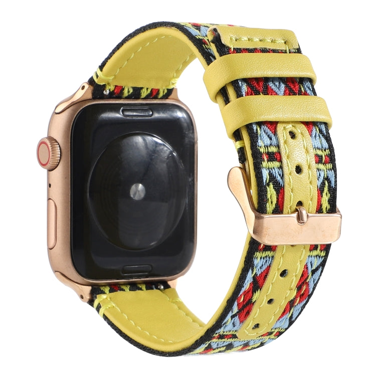 Ethnic Leather Watchband For Apple Watch Series 6 & SE & 5 & 4 40mm / 3 & 2 & 1 38mm, For Apple Watch Series 7 41mm / 6 & SE & 5 & 4 40mm / 3 & 2 & 1 38mm