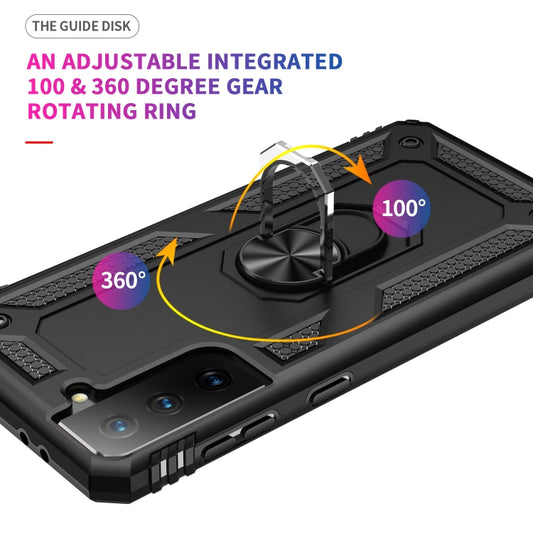 Galaxy S21 5G case in use with built-in rotating stand for hands-free viewing