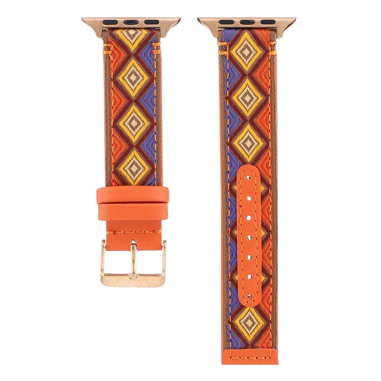 Ethnic Leather Watchband For Apple Watch Series 6 & SE & 5 & 4 44mm / 3 & 2 & 1 42mm, For Apple Watch Series 7 45mm / 6 & SE & 5 & 4 44mm / 3 & 2 & 1 42mm