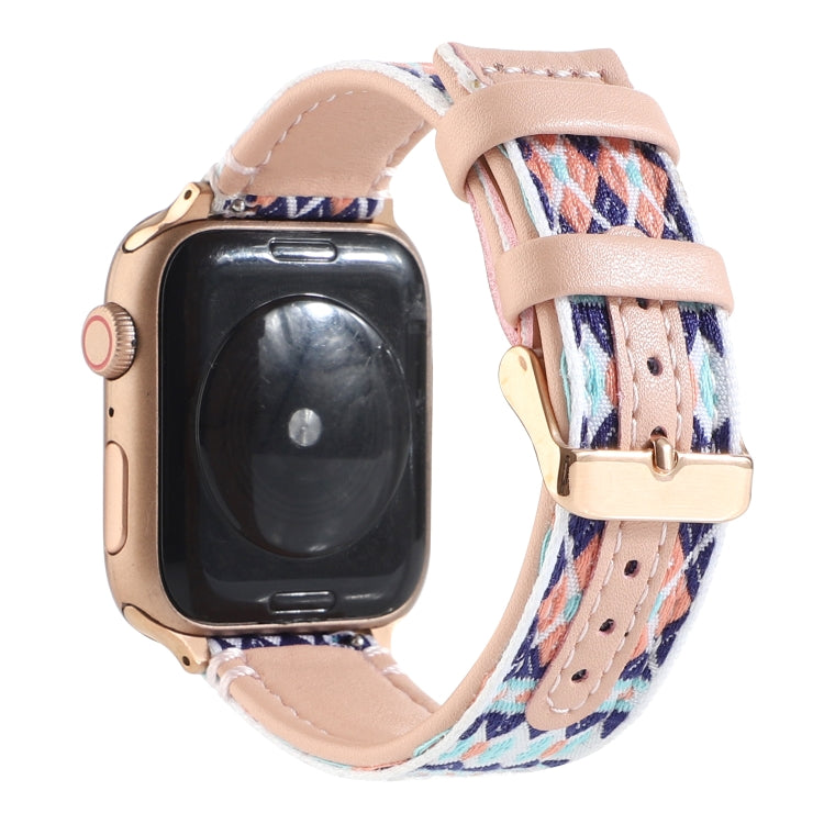 Ethnic Leather Watchband For Apple Watch Series 6 & SE & 5 & 4 44mm / 3 & 2 & 1 42mm, For Apple Watch Series 7 45mm / 6 & SE & 5 & 4 44mm / 3 & 2 & 1 42mm
