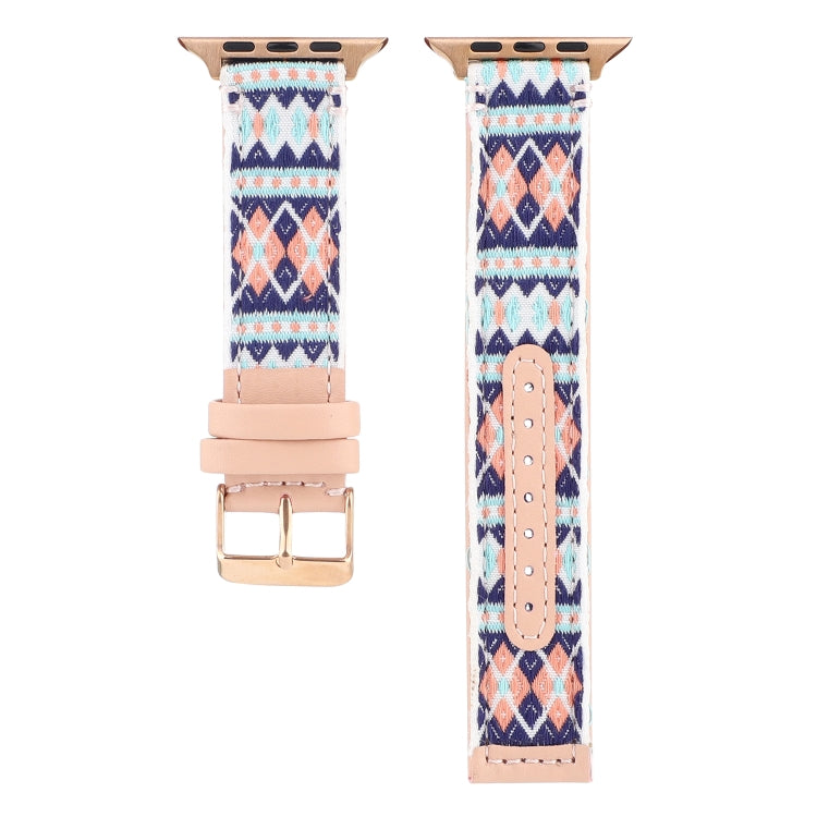 Ethnic Leather Watchband For Apple Watch Series 6 & SE & 5 & 4 44mm / 3 & 2 & 1 42mm, For Apple Watch Series 7 45mm / 6 & SE & 5 & 4 44mm / 3 & 2 & 1 42mm