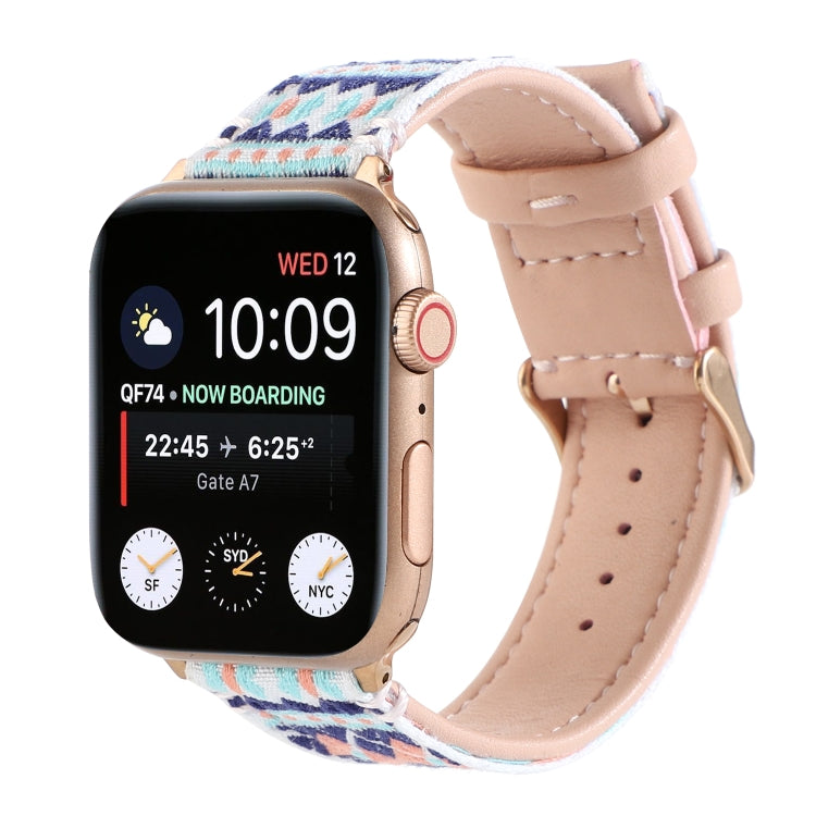 Ethnic Leather Watchband For Apple Watch Series 6 & SE & 5 & 4 44mm / 3 & 2 & 1 42mm, For Apple Watch Series 7 45mm / 6 & SE & 5 & 4 44mm / 3 & 2 & 1 42mm