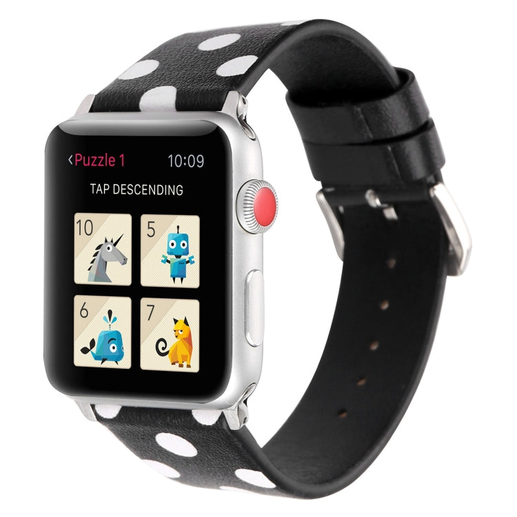 Fashion Wave Dot Series Leather Replacement Watchbands For Apple Watch Series 6 & SE & 5 & 4 40mm / 3 & 2 & 1 38mm, For Apple Watch Series 8&7 41mm / SE 2&6&SE&5&4 40mm / 3&2&1 38mm