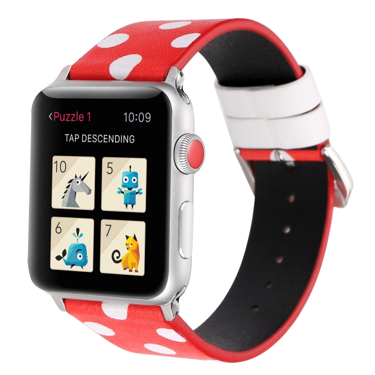 Fashion Wave Dot Series Leather Replacement Watchbands For Apple Watch Series 6 & SE & 5 & 4 40mm / 3 & 2 & 1 38mm, For Apple Watch Series 8&7 41mm / SE 2&6&SE&5&4 40mm / 3&2&1 38mm