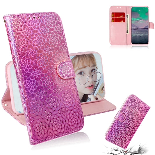 Colorful magnetic flip case with card slots and lanyard for Nokia 3.4