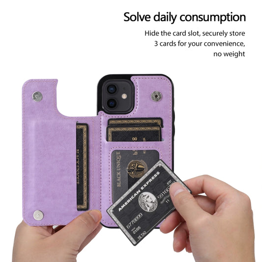 Wallet function multiple card slots butterflies case iPhone 12 mini side angle