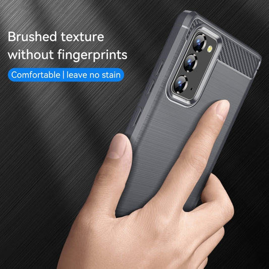 Textured TPU phone case for Galaxy A01 Core with carbon fiber aesthetic finish