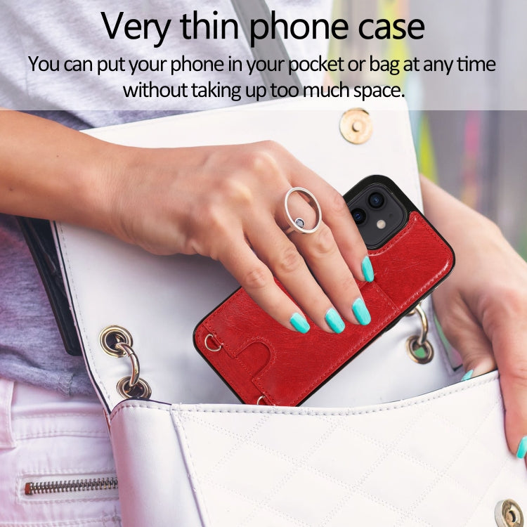 Shockproof PU Leather + TPU Protective Case with Card Slot & Lanyard