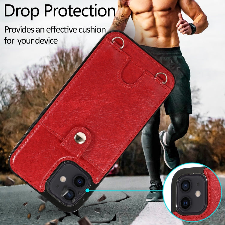 Shockproof PU Leather + TPU Protective Case with Card Slot & Lanyard, For iPhone 12 mini, For iPhone 12 / 12 Pro, For iPhone 12 Pro Max