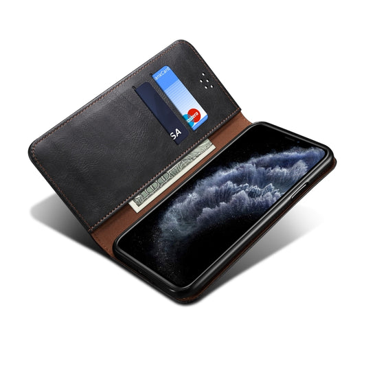 Wax leather iPhone 11 Pro Max case featuring multiple card slots and bill compartment