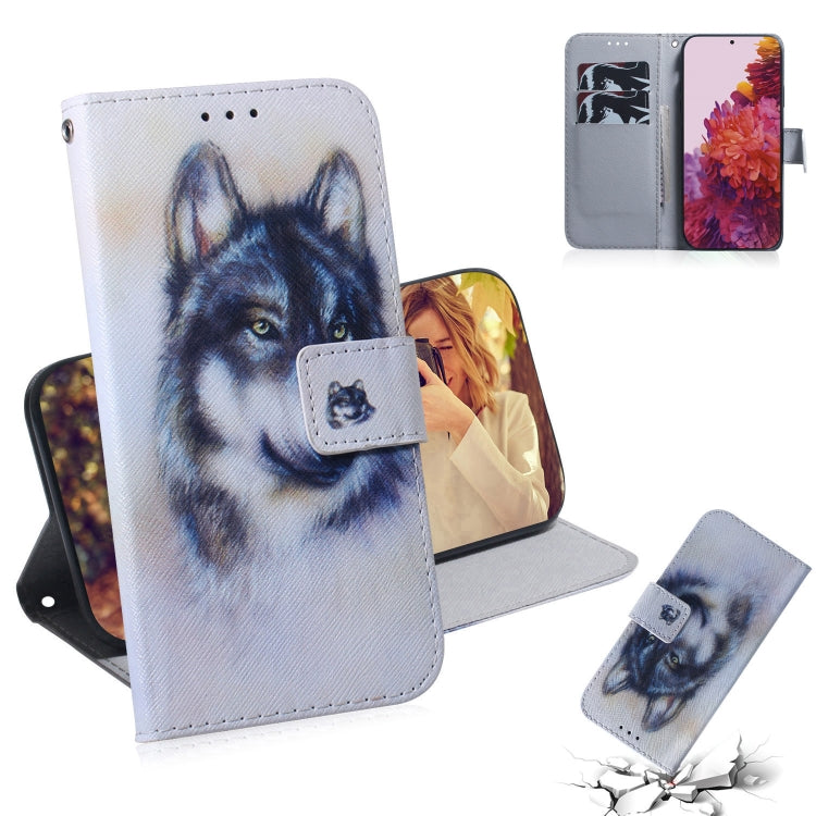 Coloured Drawing Horizontal Flip Leather Case, with Holder & Card Slots & Wallet, For Samsung Galaxy S21 Ultra 5G