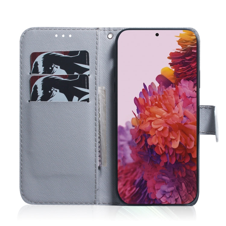 Coloured Drawing Horizontal Flip Leather Case, with Holder & Card Slots & Wallet, For Samsung Galaxy S21 Ultra 5G