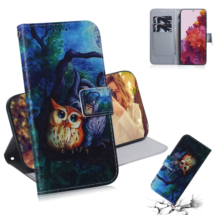 Coloured Drawing Horizontal Flip Leather Case, with Holder & Card Slots & Wallet, For Samsung Galaxy S21 Ultra 5G