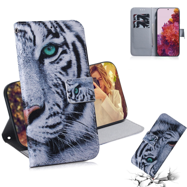 Coloured Drawing Horizontal Flip Leather Case, with Holder & Card Slots & Wallet, For Samsung Galaxy S21 Ultra 5G